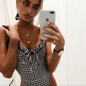 Ayva Gingham Bodysuit Sabo Skirt